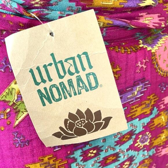 URBAN NOMAD 100% silk wrap midi boho skirt size MEDIUM - Picture 6 of 9